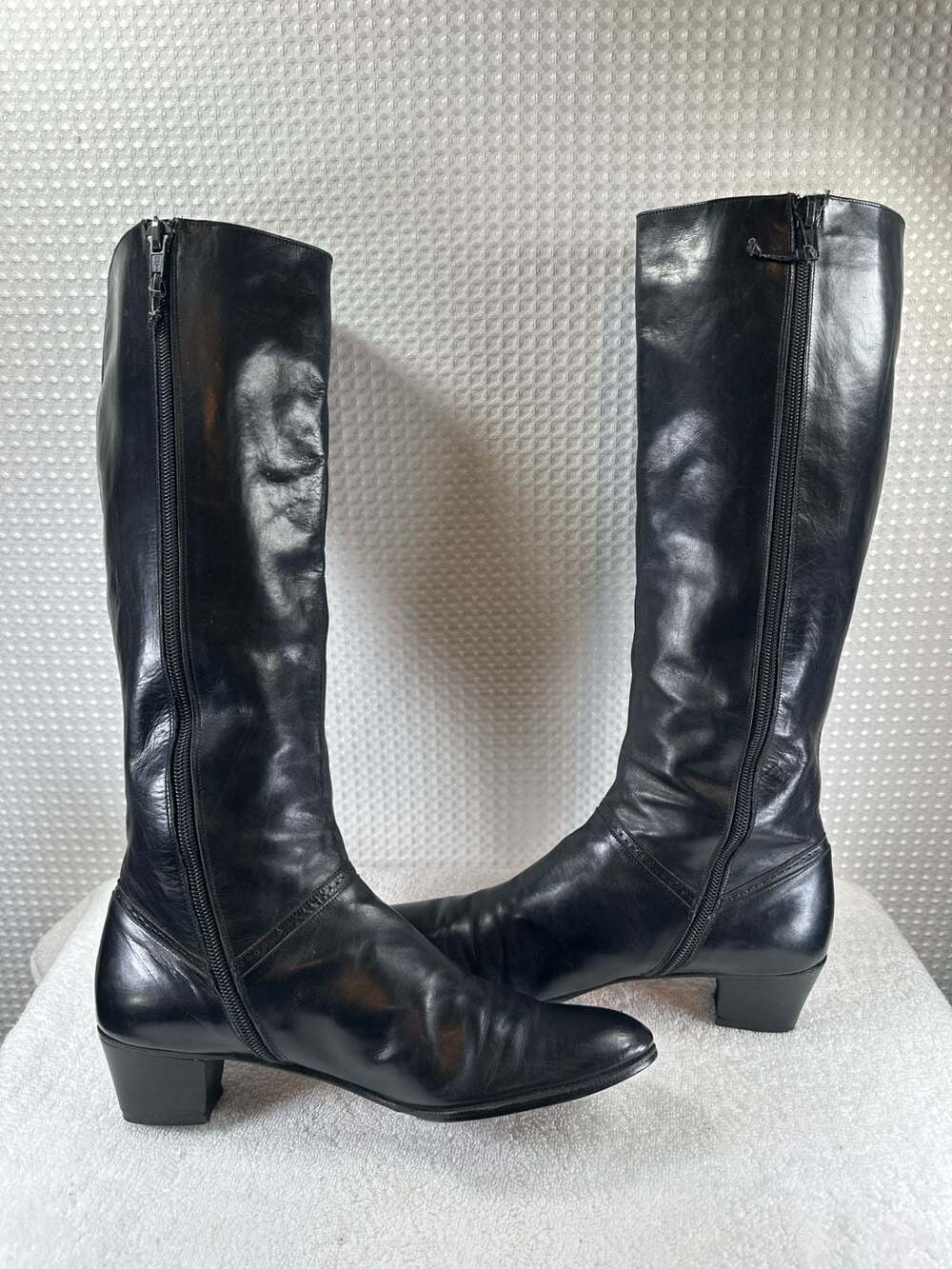 Salvatore Ferragamo Black Leather Knee High Boots - Picture 7 of 10